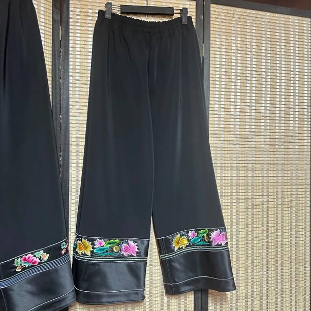 民族风苗族刺绣裤子