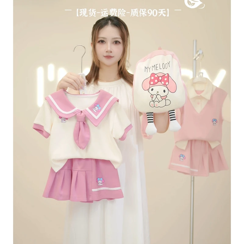 【XIN BABY】高品质A类纯棉女童套装夏款短袖女宝裙子儿童夏季-现货