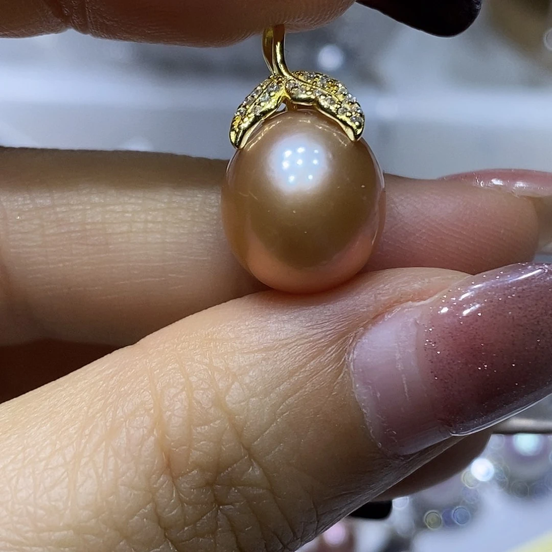淡水珍珠吊坠银S925镶嵌