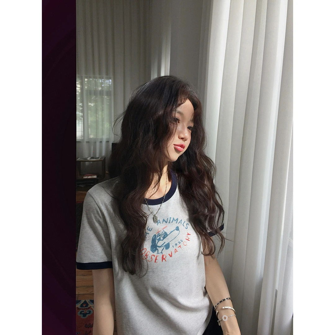 张贝贝 卡通ZOO乐园 雪花棉 童趣减龄小狗印花t