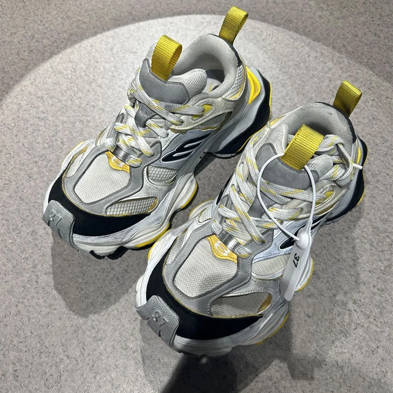 官方正品巴黎5xl新款老爹鞋厚底增高做旧款2025休闲男鞋女炸街潮