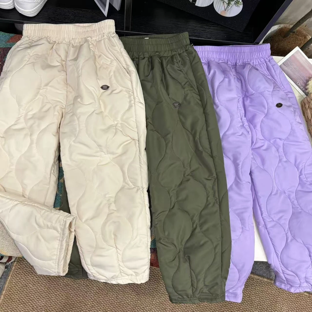 户外机能风！日系小众山系男女童绗缝夹棉宽松保暖直筒棉裤长裤