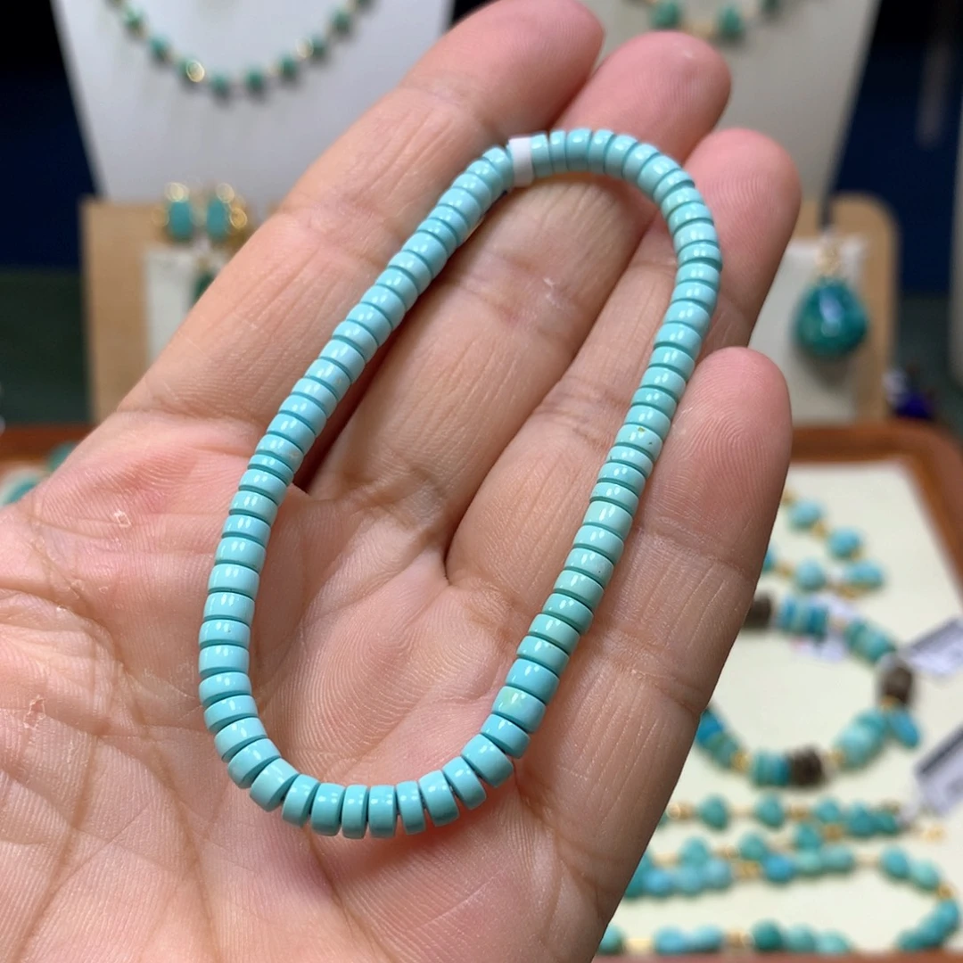 绿松石未镶嵌直切4mm