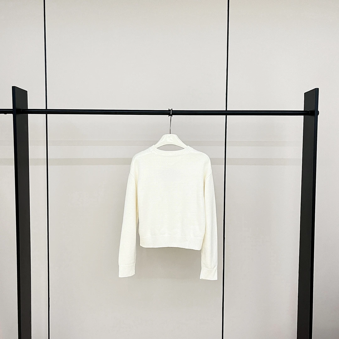 【ZISHUO】2135 轻盈漫步 白色长袖百搭圆领休闲套头