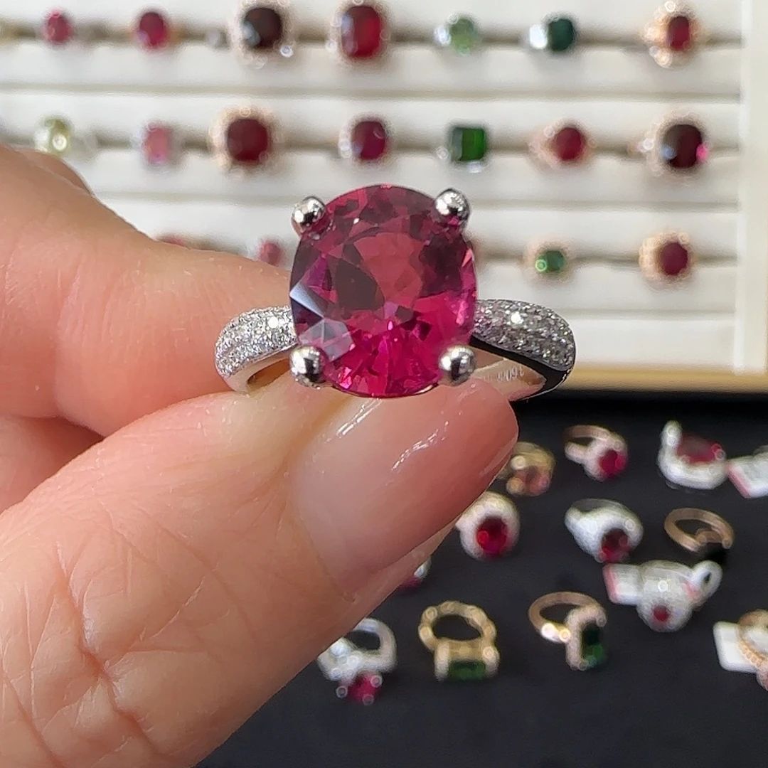 碧玺戒指18K金镶嵌3.6ct