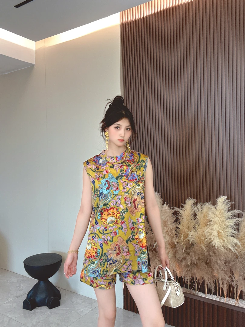 【鑫羽】2025新中式国风马甲旗袍套装