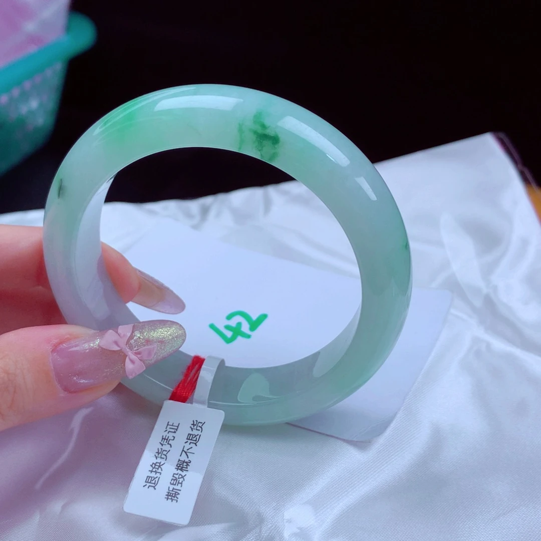 未镶嵌手镯翡翠天然缅甸翡翠A货手镯 42号