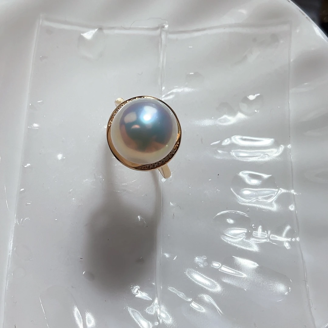淡水珍珠戒指银S925镶嵌