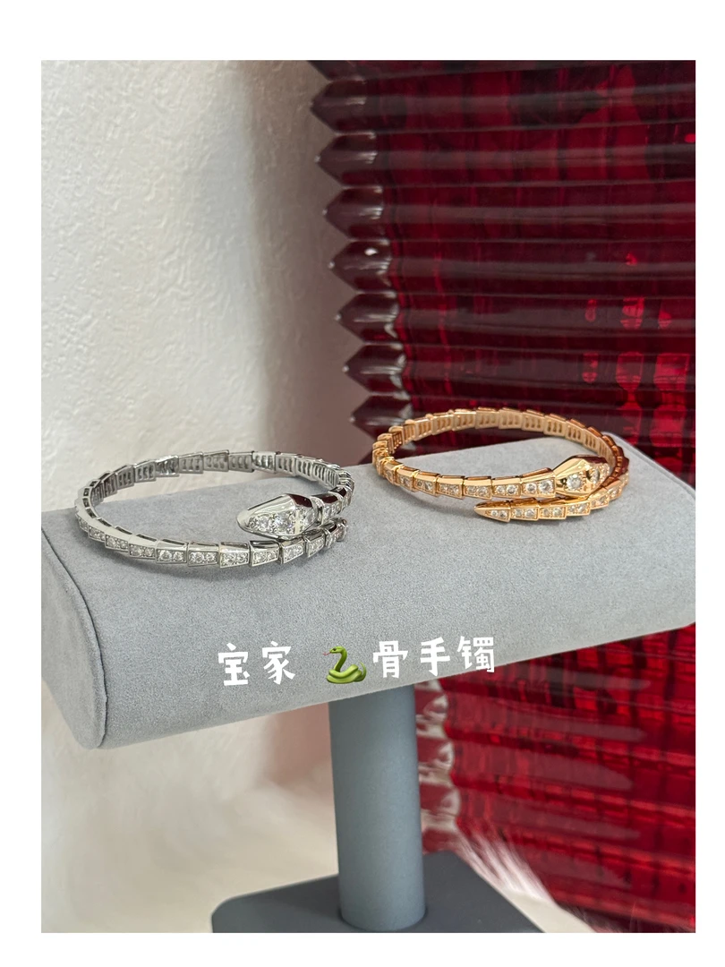 铜合金合成锆石手镯 【蛇骨手镯单圈】满钻爆款手镯经典款百搭气质