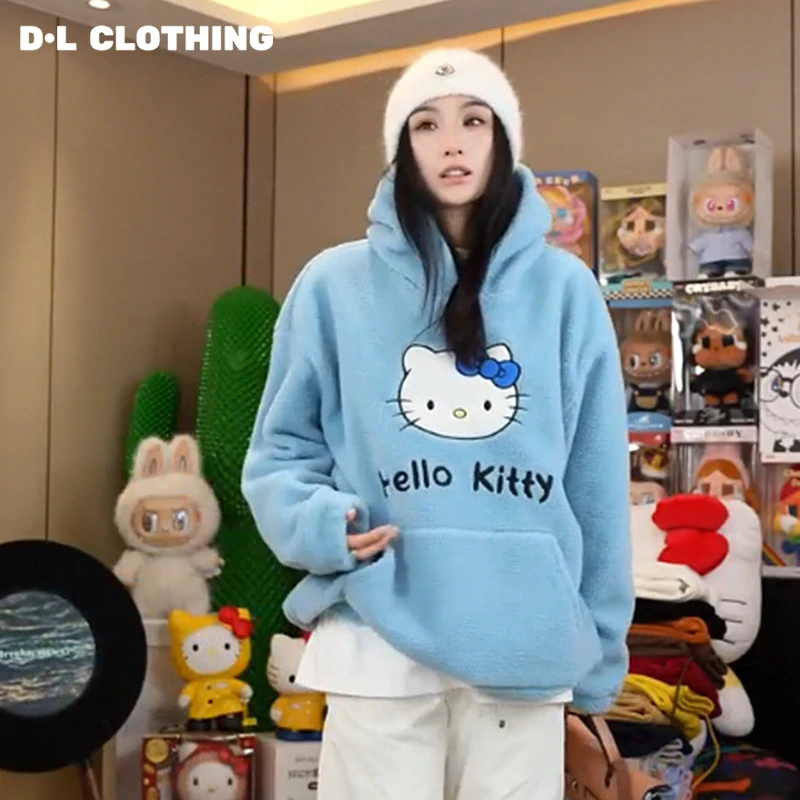 劉發發【简约KT卫衣】K296-休闲重工潮流时尚加绒显瘦宽松卡通卫衣