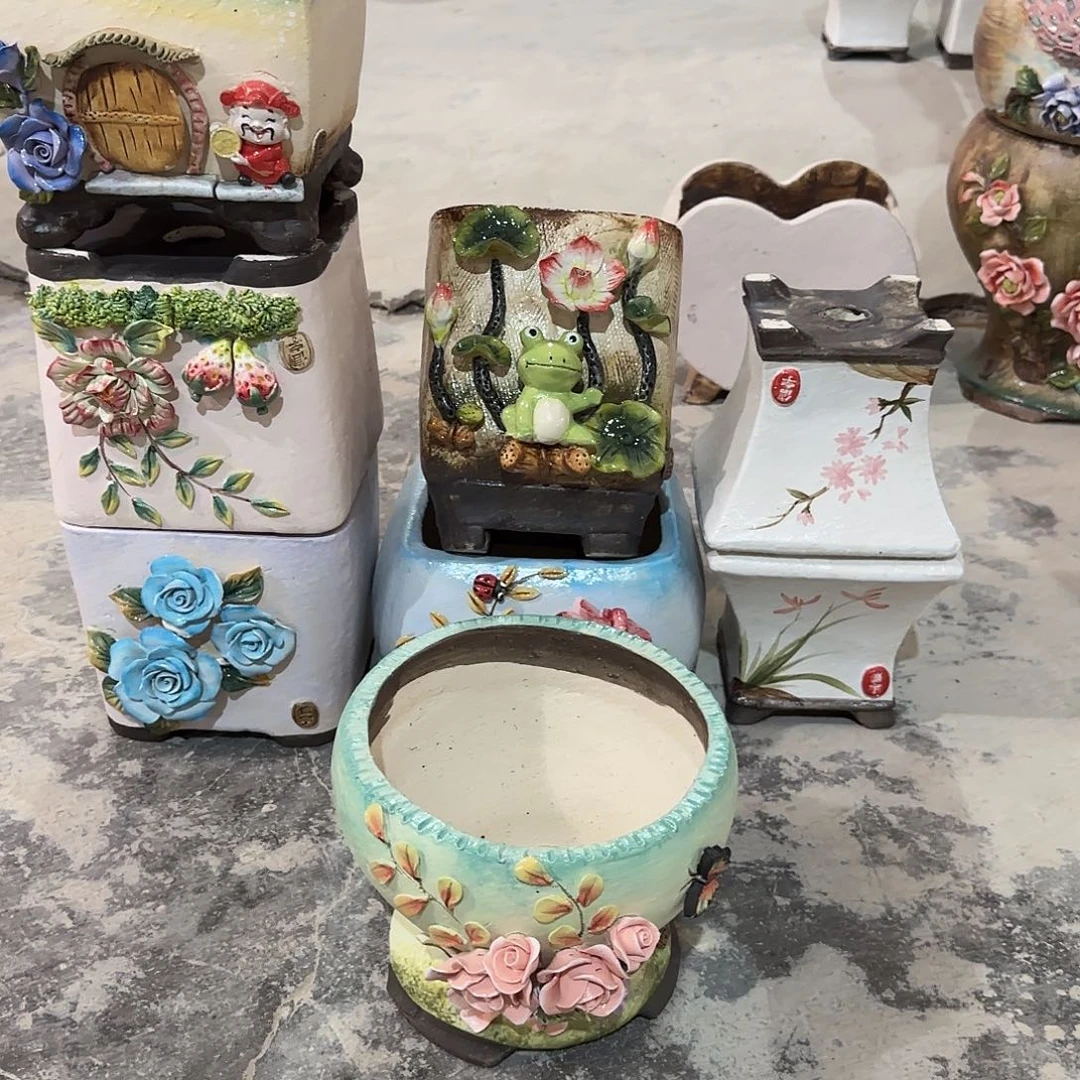 阳****信宇麦饭石花盆粗陶