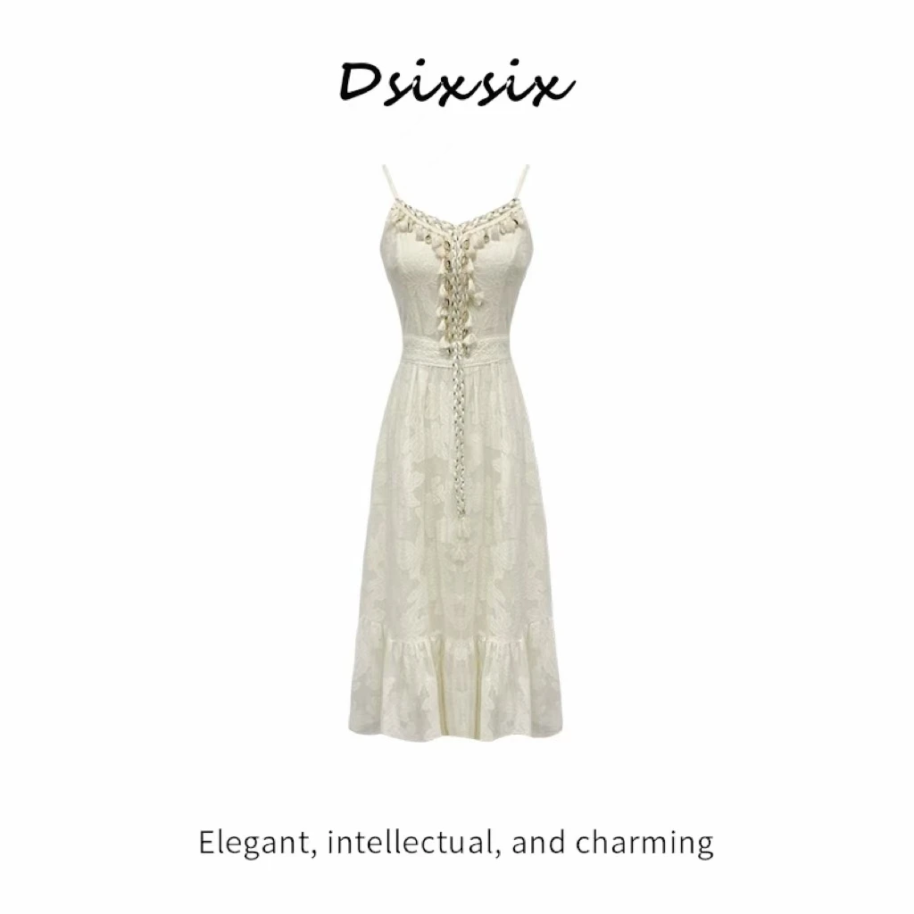 Cherry She 【春日絮语】新款百搭显瘦收腰设计感气质连衣裙-BV845F