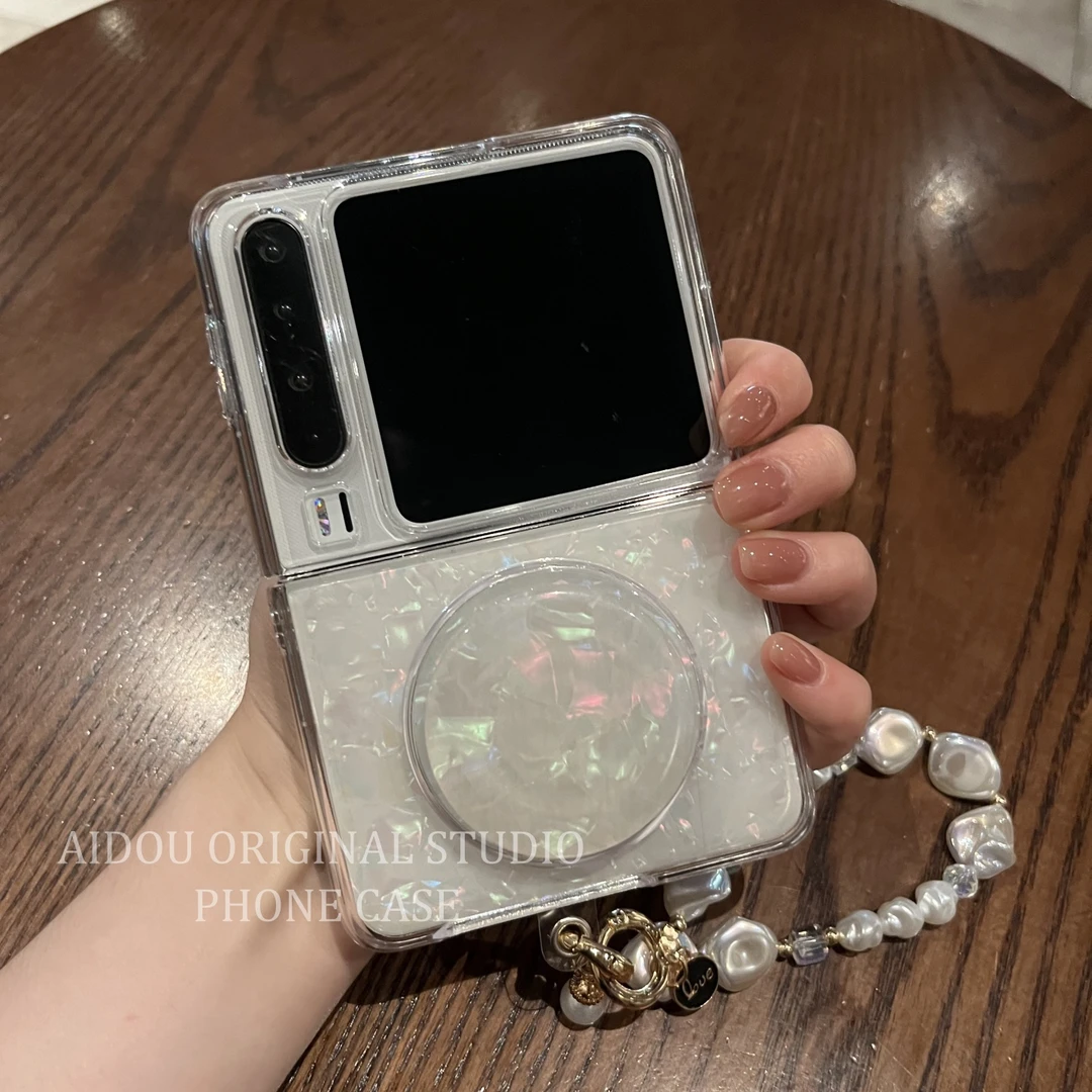 适用华为purax手机壳pocket2折叠屏炫彩贝壳纹磁吸小米mixflip2