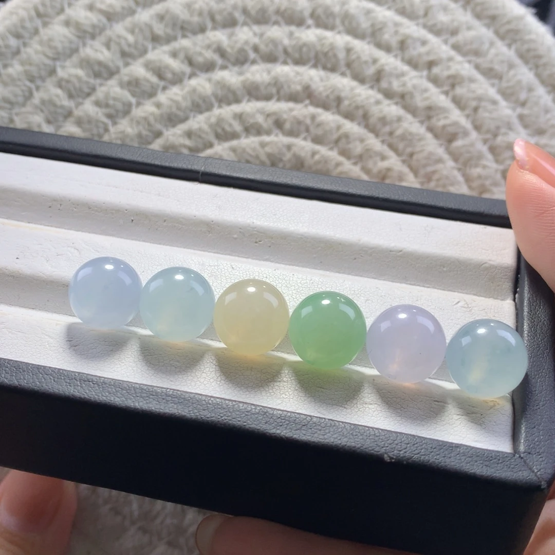 翡翠未镶嵌手串卡12冰彩半串