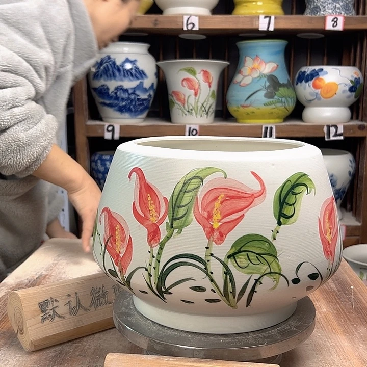 陶高18口23马蹄莲陶瓷