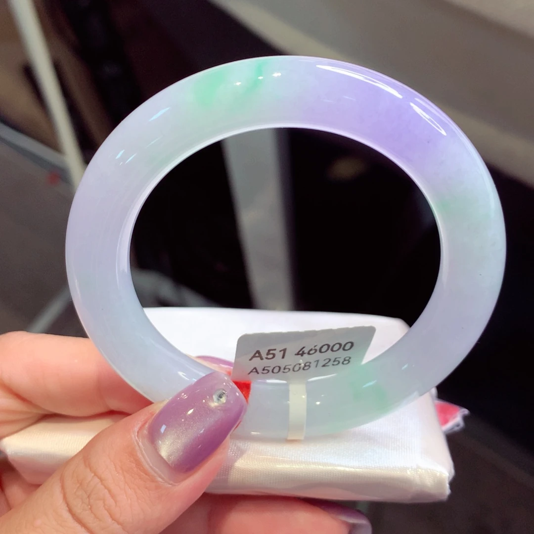 翡翠手镯未镶嵌圆条35号66