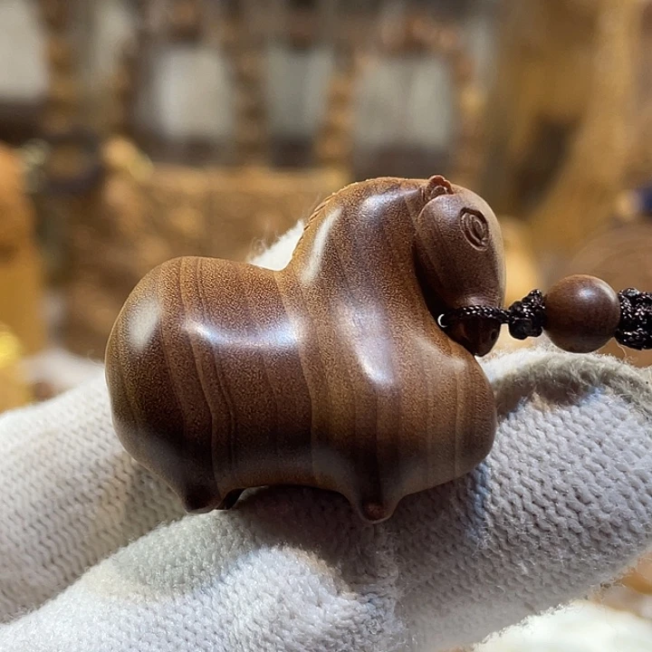 檀香木手串/手链老山檀香马到成功湘工精品