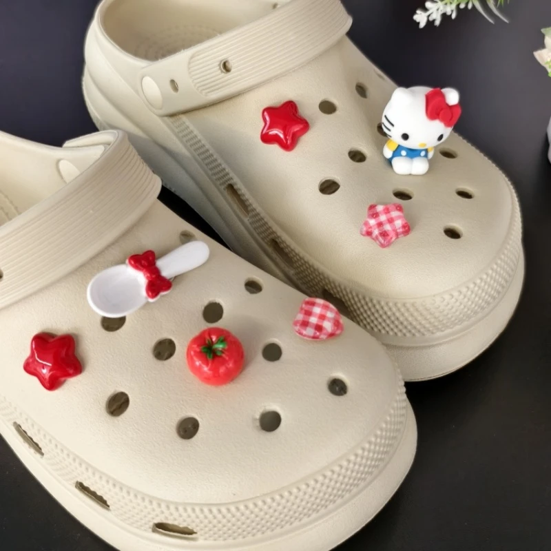 野象鞋扣适用鞋花洞洞鞋配饰番茄立体kitty整套可拆卸装饰品