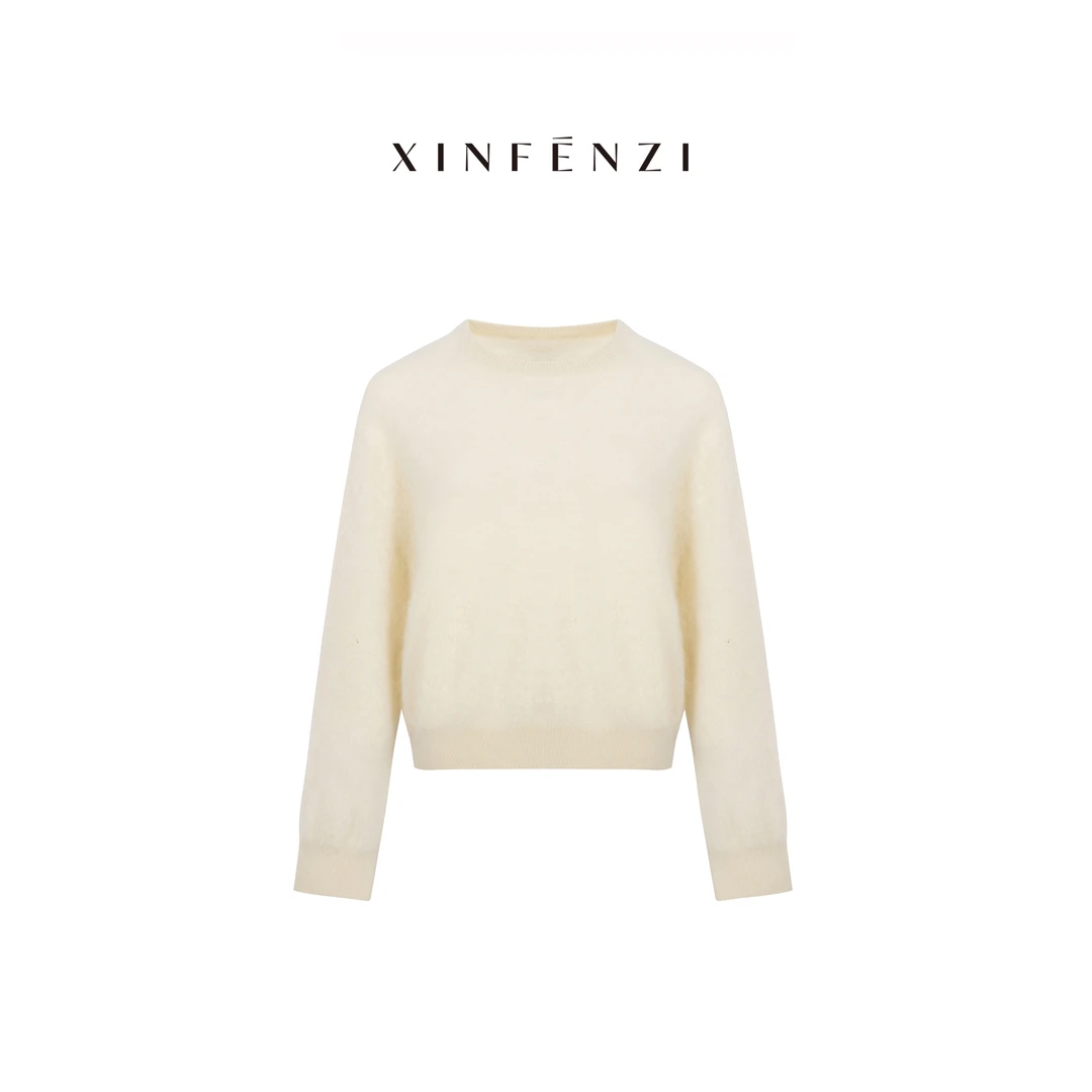 【喜宝宝】XINFENZI 100山羊绒经典拉绒套头圆领毛衣 51308