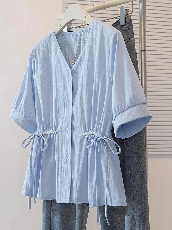 长短袖女款爆款2025年新款上衣女加宽加大女装大码衬衫