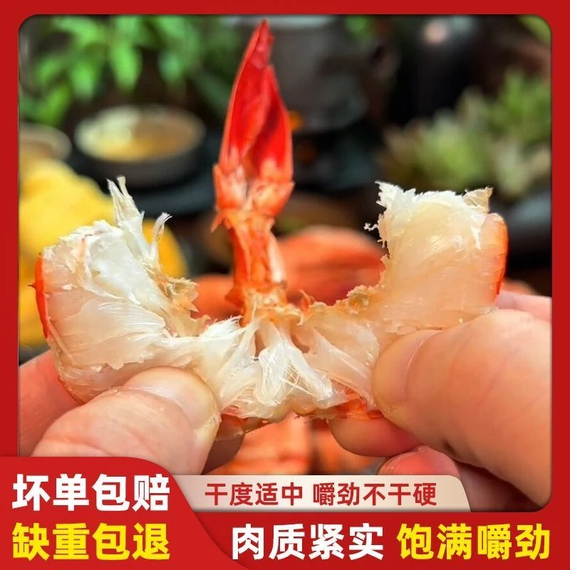 东山岛九节虾干烤对虾海味即食海鲜零食中大号斑节虾干海干货250g