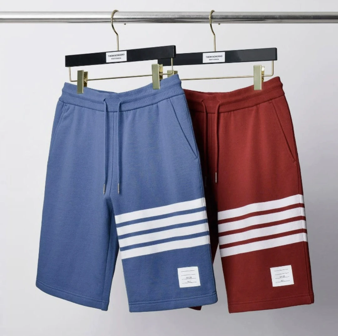 25新款潮牌五分裤 经典四条杠设计 男士抽绳款 纯棉直筒裤A1138