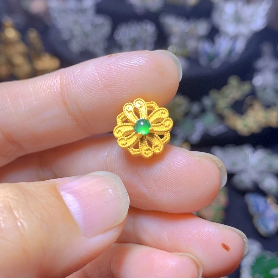 翡翠银S925镶嵌吊坠(不含链)天然资源