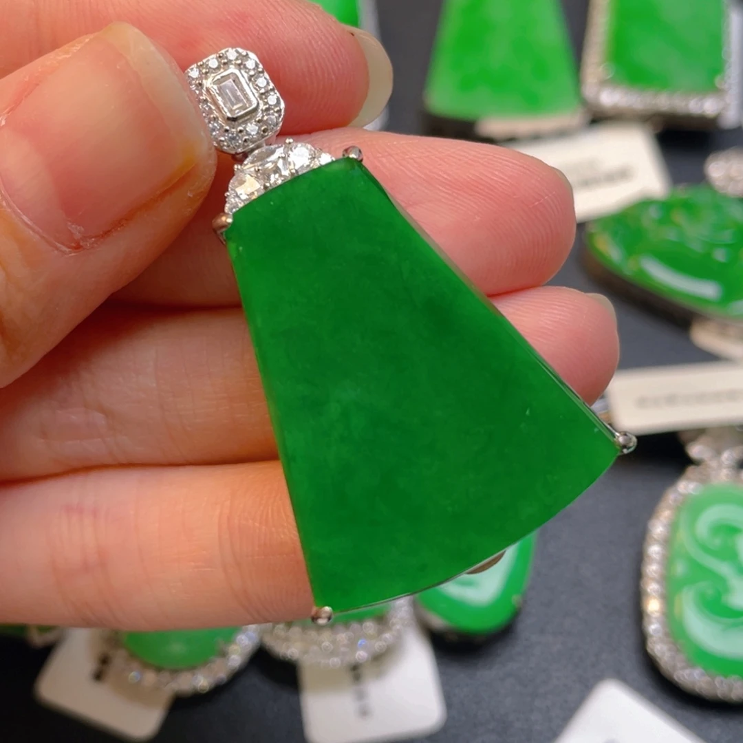 翡翠银S925镶嵌吊坠(不含链)