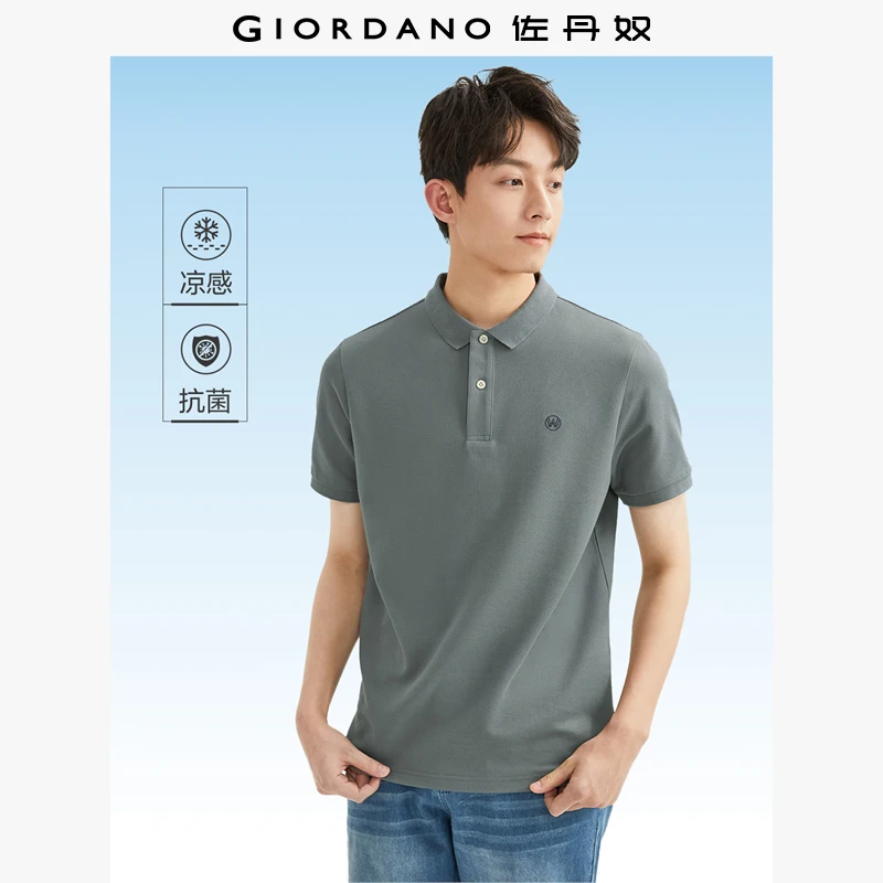 佐丹奴Polo男装黑科技凉感冰氧酷刺绣针织短袖POLO 01015392