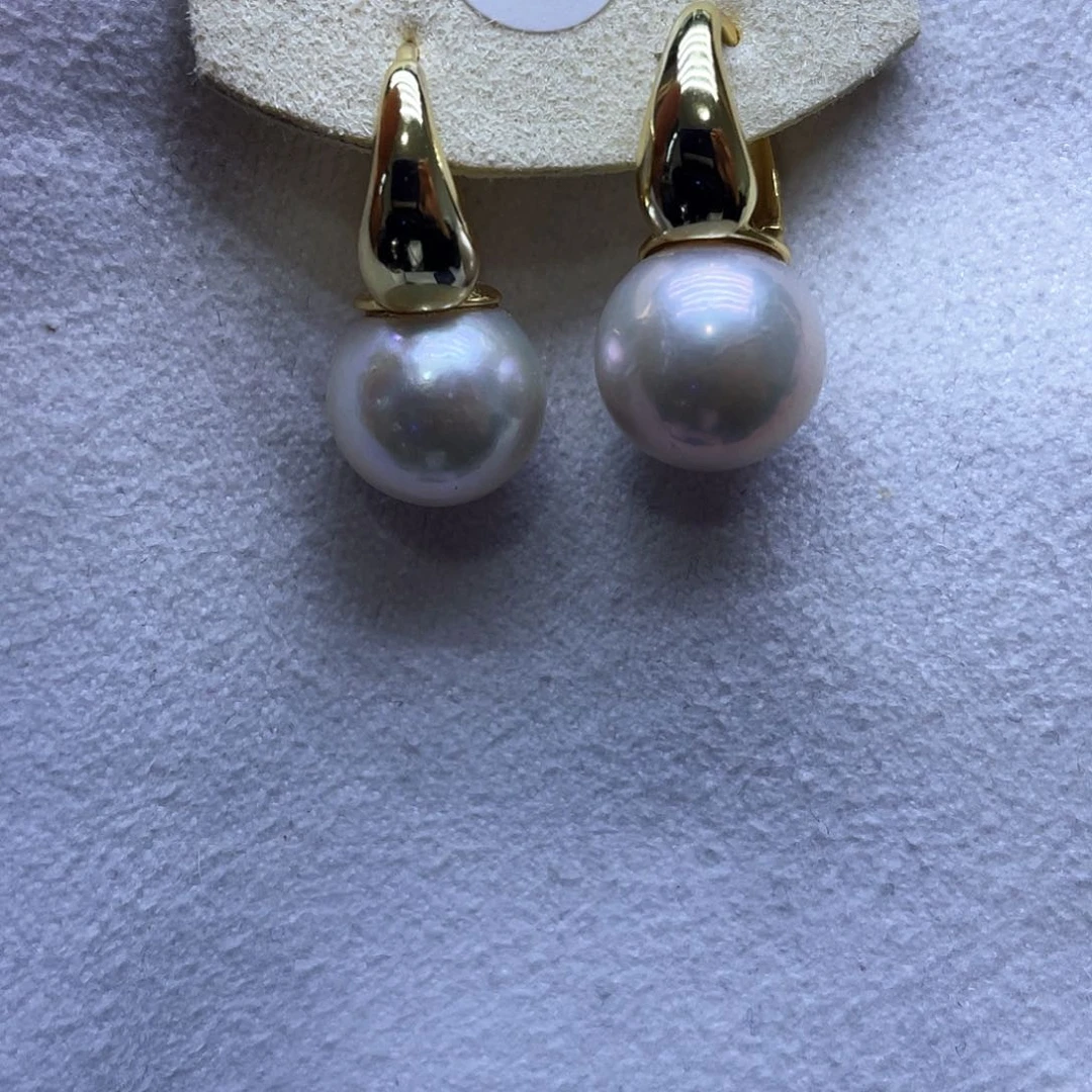 淡水珍珠耳饰银S925镶嵌