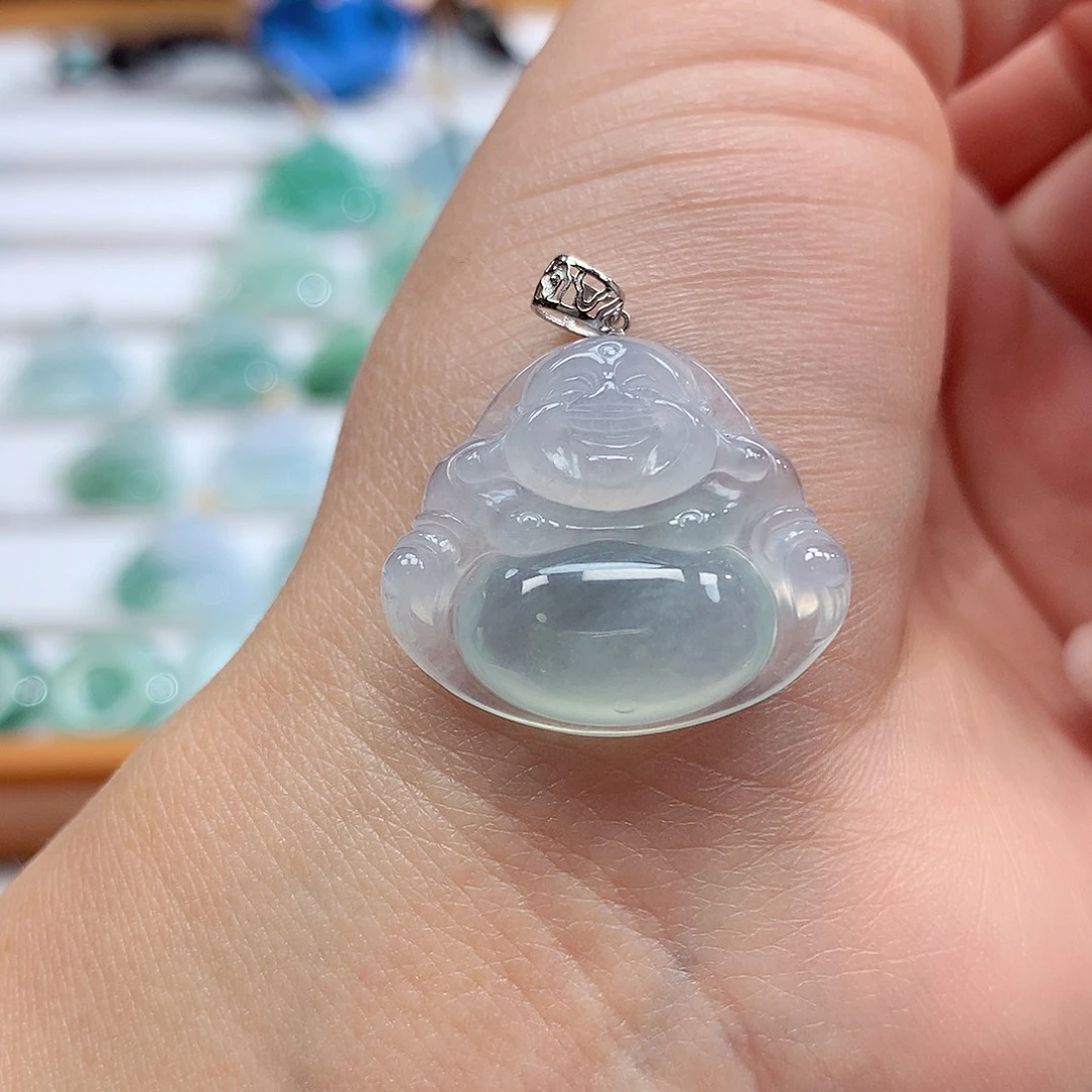 翡翠18K金镶嵌吊坠(赠链)