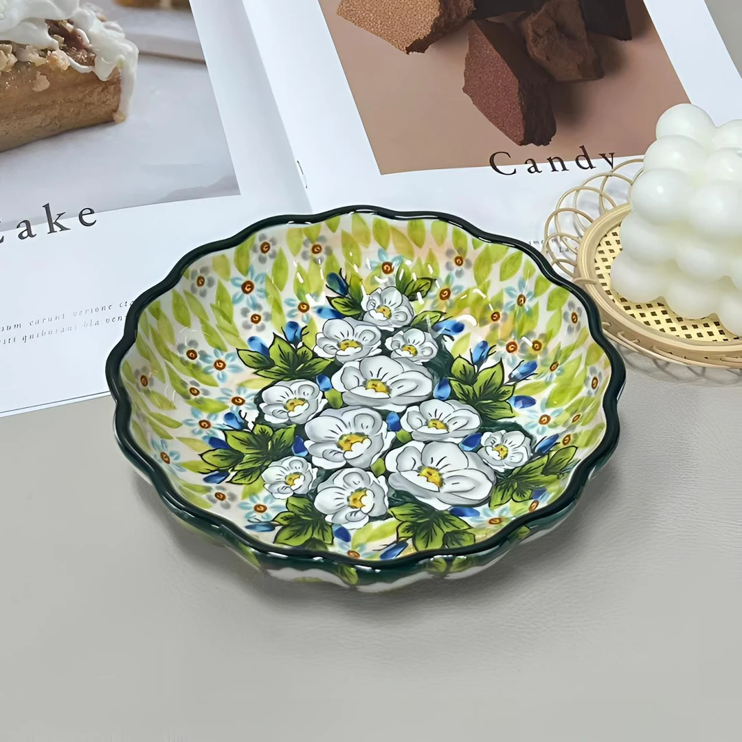 兮房 浅茉深圆盘子家用6.5英寸陶瓷釉下彩2025新款高颜值家庭专用