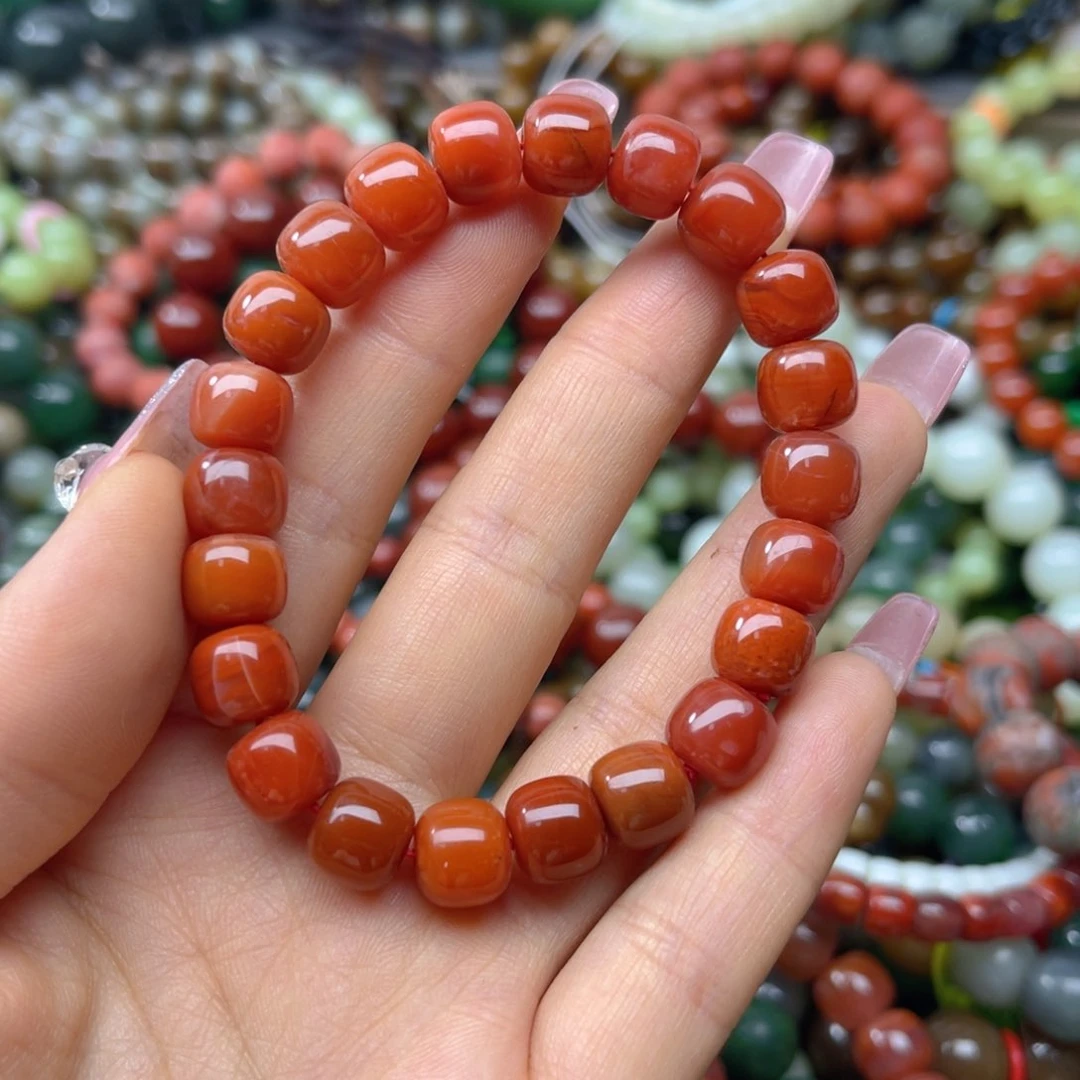 憨***焱玛瑙/玉髓手链未镶嵌