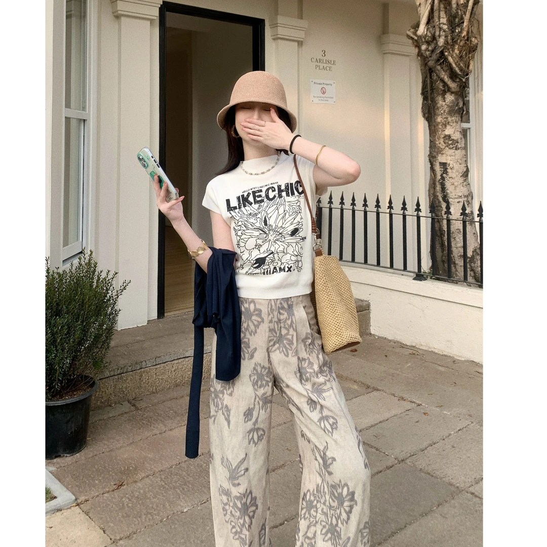 【LIbaibai】无袖针织衫女夏季时尚百搭小众休闲上衣XY-2214