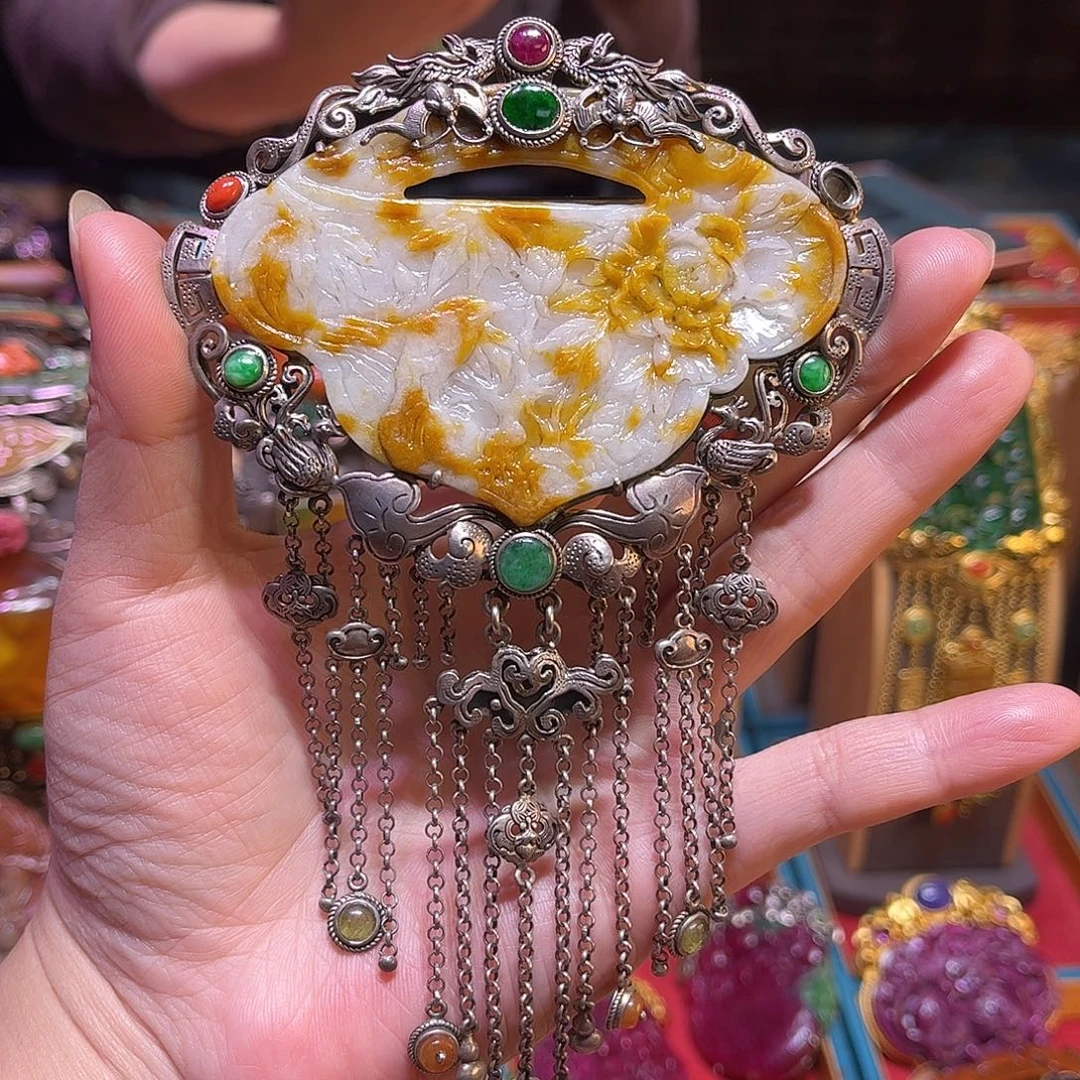 翡翠银S925镶嵌吊坠(不含链)双十二直降