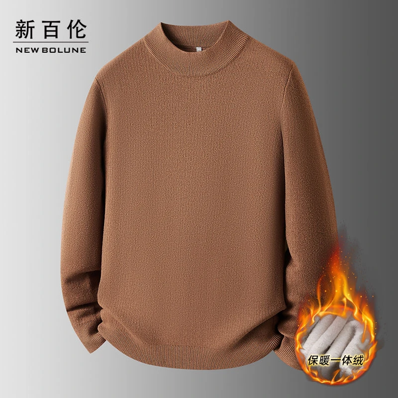 NEW BOLUNE/新百伦加绒圆领加厚针织毛衣针织衫常规款秋冬季保暖