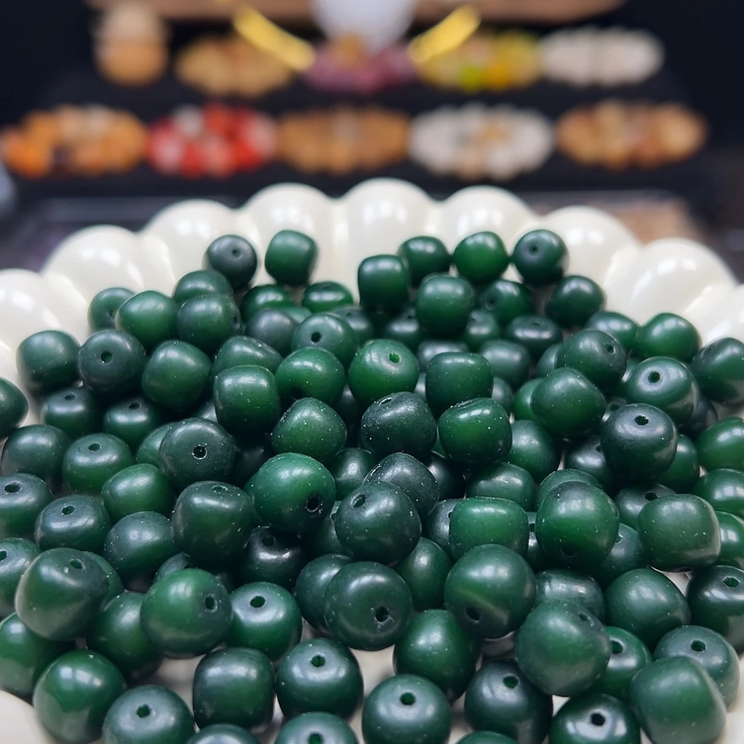 菩提根/象牙果手串卡10祖母绿桶120颗