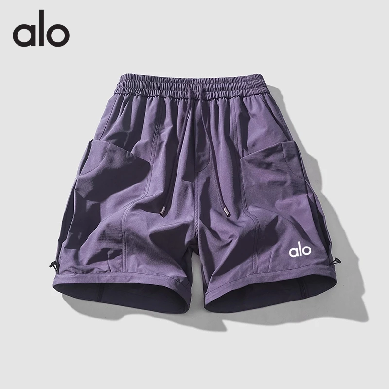 alo夏季情侣时尚休闲短裤男薄款五分裤潮流百搭中裤大码加肥加大