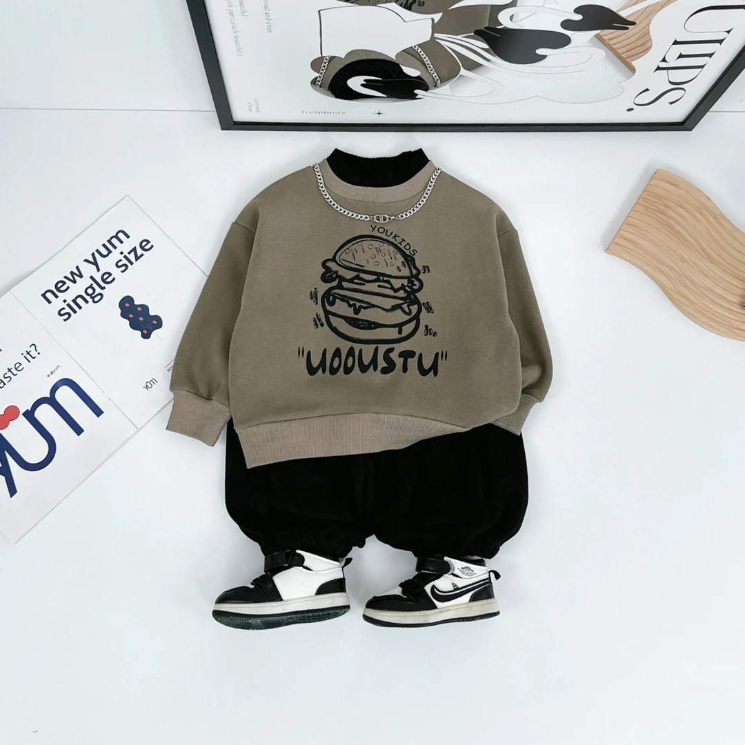 儿童卫衣加绒款长袖2025新款秋冬装男童 D-HZ241115 悠悠童话童装