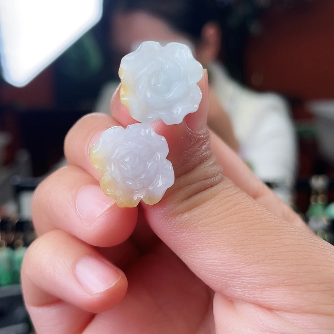 翡翠银S925镶嵌耳饰饰品