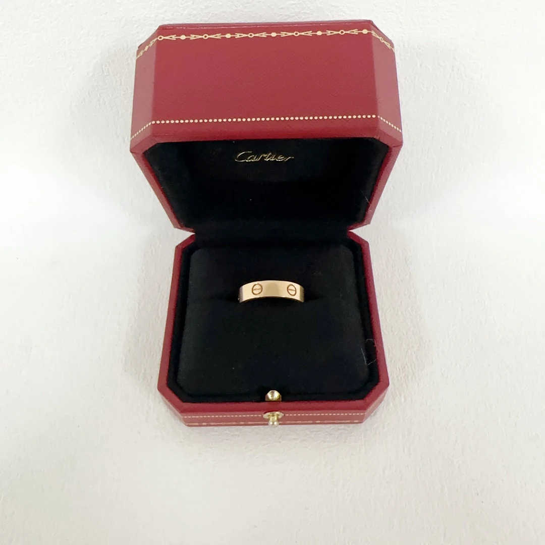 99新 Cartier/卡地亚 love系列玫瑰金戒指 63码