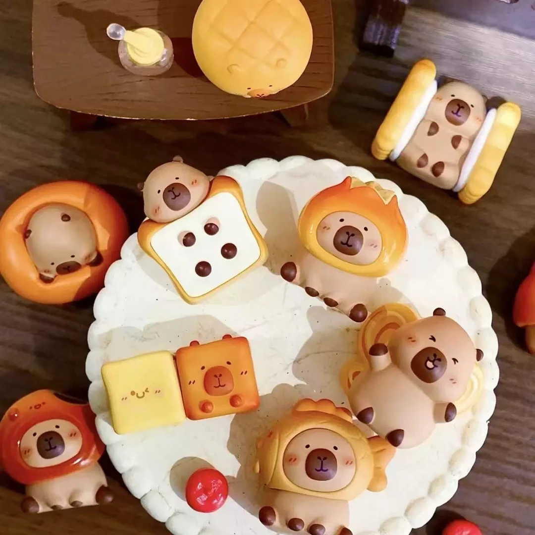 【代拆】卡皮巴拉豚豚崽烘焙坊第二弹可爱萌粒潮玩盲盒挂件