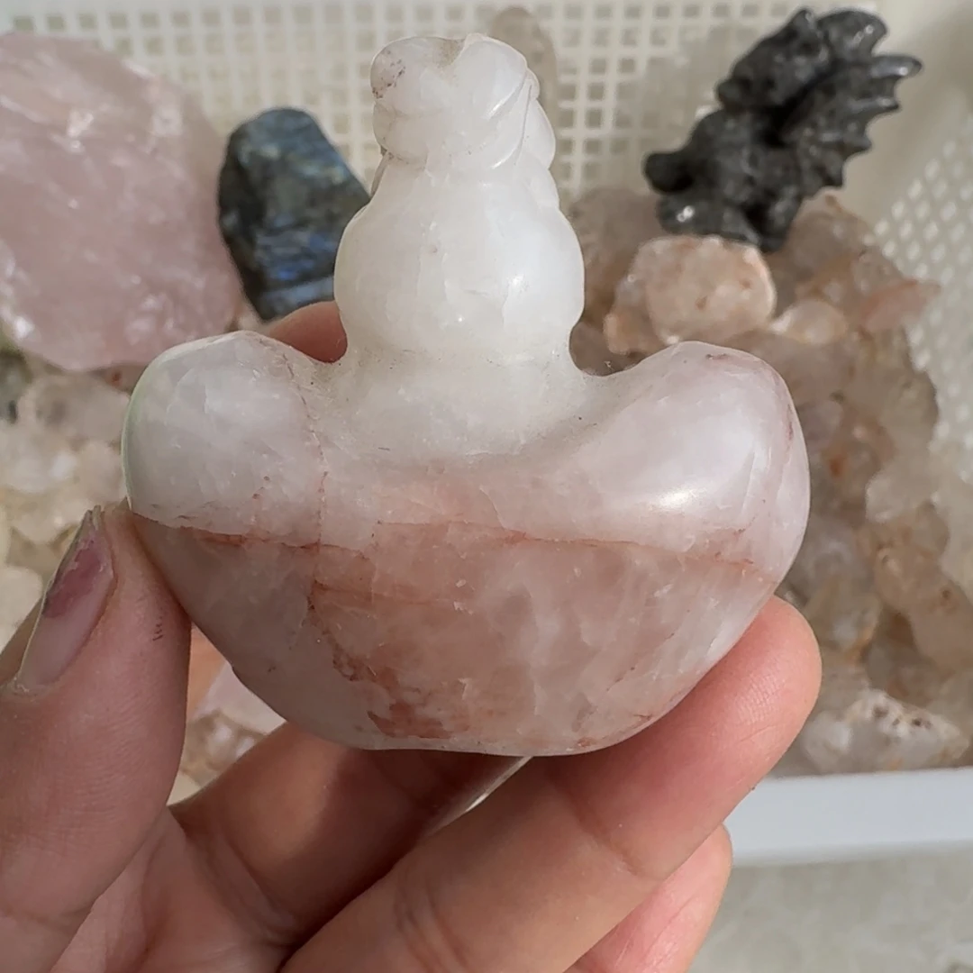 石材红花胶花圆宝兔子