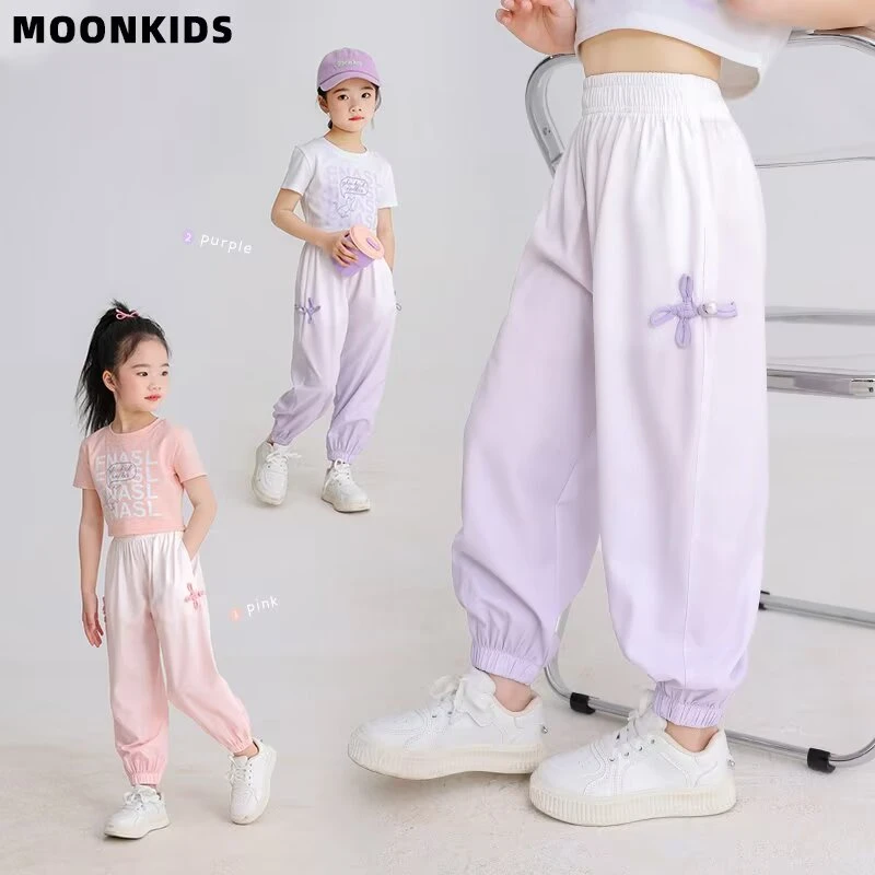 女大童束脚裤夏季2025新款运动裤子长裤宽松休闲裤洋气防蚊裤