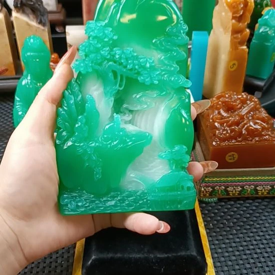 寿山石印石山水摆件