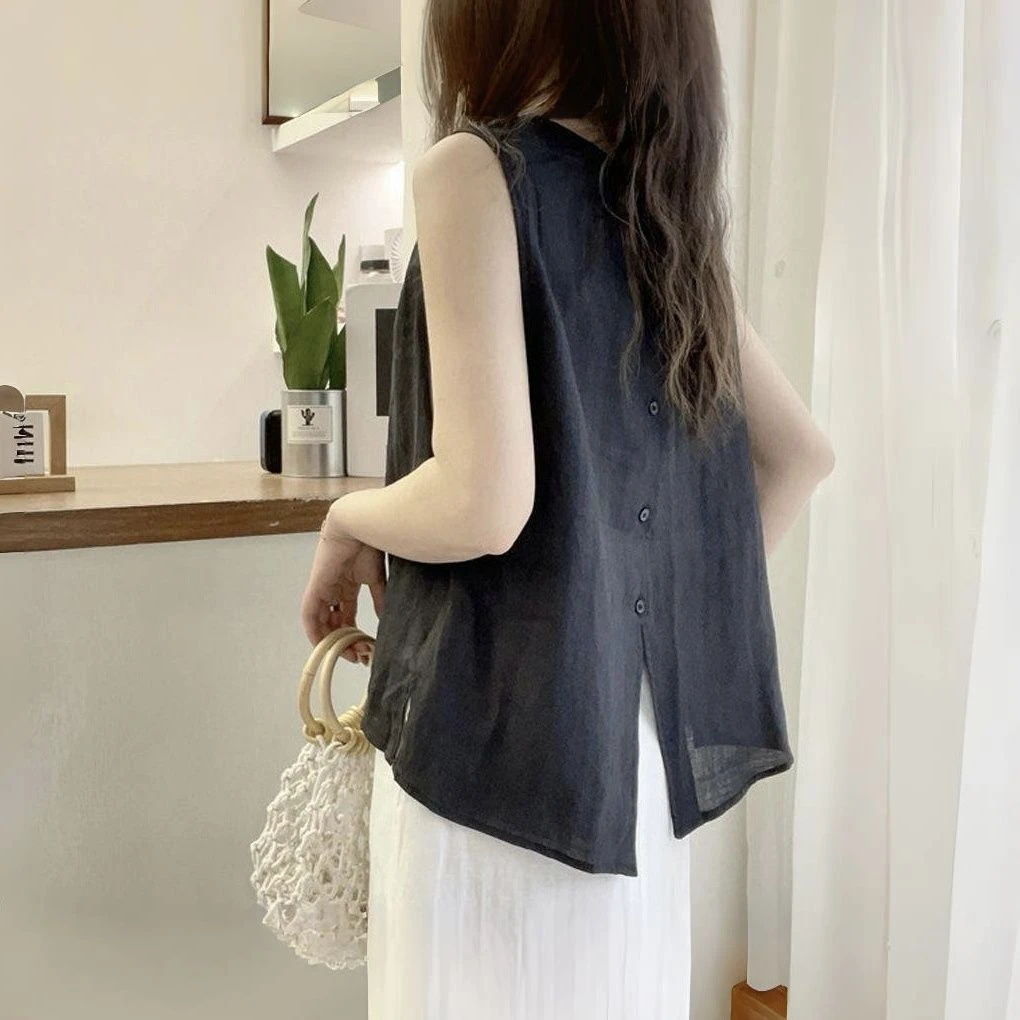 2024夏装新款洋气纯色棉质衬衫气质通勤白色短款女生韩系ins衣服