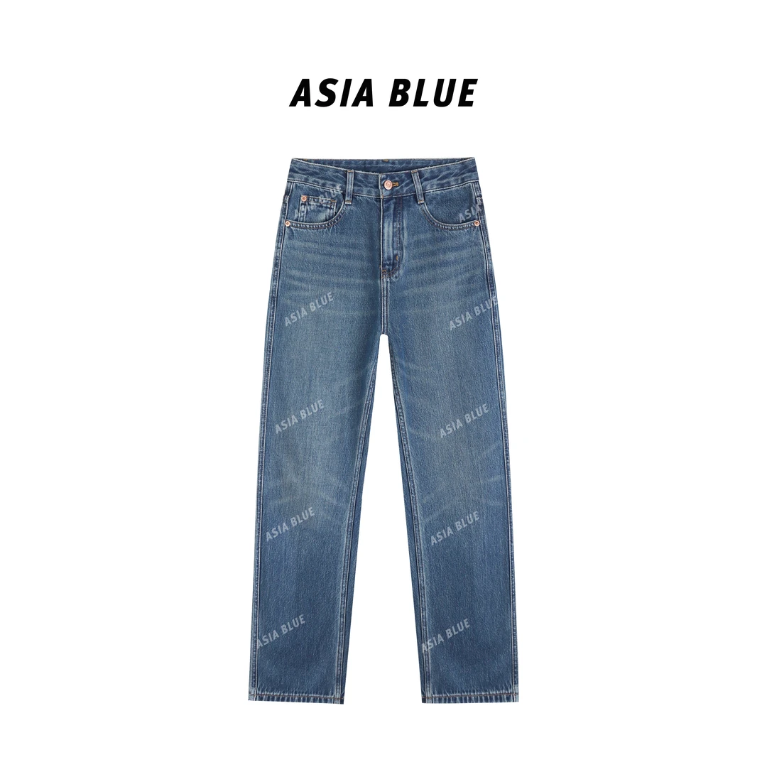 【ASIA BLUE】无弹水洗窄版小直筒九分牛仔裤YH6001