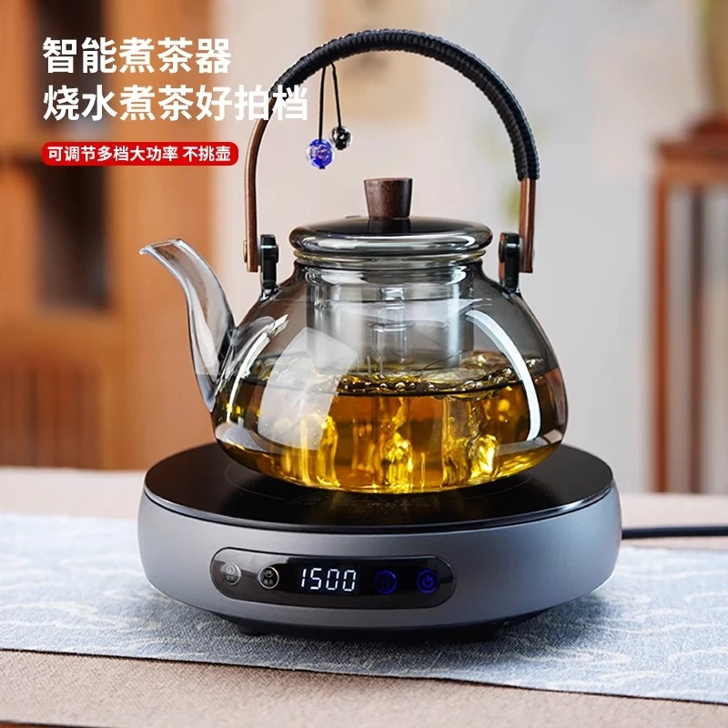 茶壶煮茶器玻璃烧水壶蒸煮茶壶电陶炉白茶新款家用茶具茶炉套装