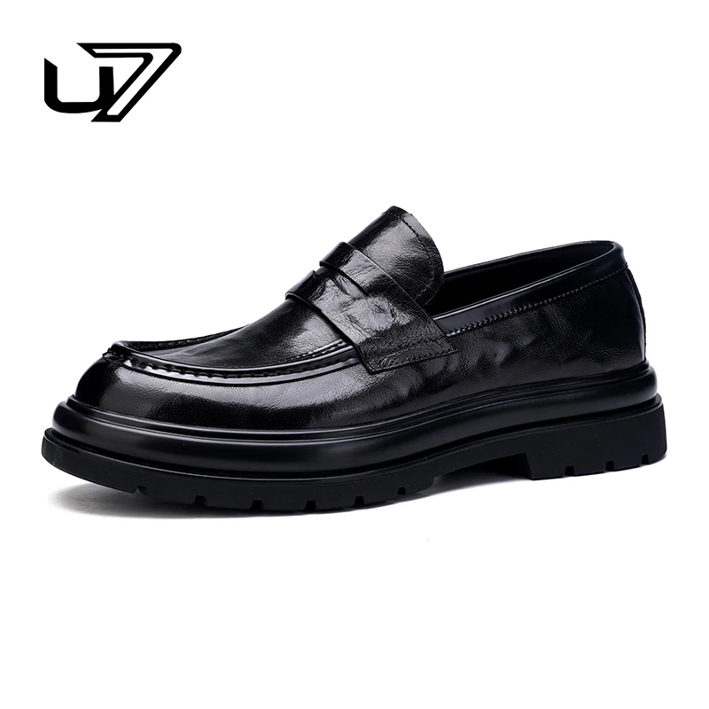 U7品牌男士真皮鞋新款潮流牛皮商务休闲皮鞋1818713