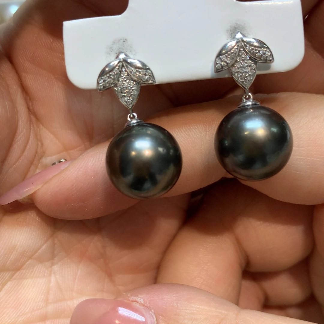 海水珍珠耳饰18K金镶嵌